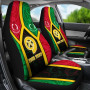 Polynesian Vanuatu Custom Personalised Car Seat Covers - Vanuatu Flag and Coat Of Arms -BN18