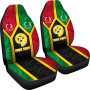 Polynesian Vanuatu Custom Personalised Car Seat Covers - Vanuatu Flag and Coat Of Arms -BN18