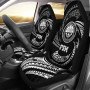 Federated States of Micronesia Car Seat Covers - White Tribal Wave