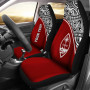 Guam Custom Personalised Car Seat Covers - Guam Coat Of Arms Polynesian Red Curve