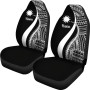 Nauru Car Seat Covers - White Polynesian Tentacle Tribal Pattern