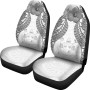 Fiji Polynesian Car Seat Covers Pride Seal And Hibiscus White