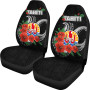 Tahiti Polynesian Car Seat Covers - Hibiscus Coat of Arm Black