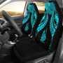 New Caledonia Polynesian Car Seat Covers Pride Seal And Hibiscus Neon Blue