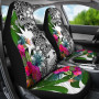 Nauru Car Seat Covers White - Turtle Plumeria Banana Leaf