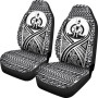 Vanuatu Car Seat Cover - Vanuatu Coat Of Arms Polynesian Tattoo Black