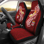 Fiji Custom Personalised Car Seat Covers - Fiji Seal  Polynesian Patterns Plumeria (Red)