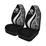 Tahiti Custom Personalised Car Seat Covers - White Polynesian Tentacle Tribal Pattern