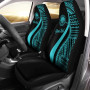 Federated States of Micronesia Custom Personalised Car Seat Covers - Turquoise Polynesian Tentacle Tribal Pattern