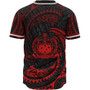 Samoa Polynesian Custom Personalised Baseball Shirt - Red Tribal Wave