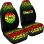 French Polynesia Custom Personalised Car Seat Covers - French Polynesia Coat Of Arms Fog Reggae Style