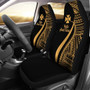 Wallis And Futuna Car Seat Covers - Gold Polynesian Tentacle Tribal Pattern