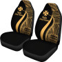 Wallis And Futuna Car Seat Covers - Gold Polynesian Tentacle Tribal Pattern