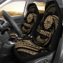 Tahiti Polynesian Car Seat Covers - Gold Tribal Wave