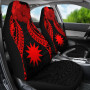 Nauru Polynesian Car Seat Covers Pride Seal And Hibiscus Red