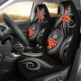 American Samoa Polynesian Car Seat Covers - Black Plumeria