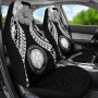 Northern Mariana Islands Polynesian Car Seat Covers Pride Seal And Hibiscus Black