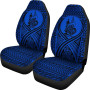 New Caledonia Car Seat Cover - New Caledonia Coat Of Arms Polynesian Tattoo Blue