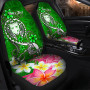 Fiji Custom Personalised Car Seat Covers - Turtle Plumeria (Green)
