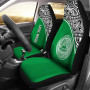 American Samoa Custom Personalised Car Seat Covers - American Samoa Seal Polynesian Green Curve