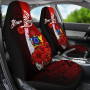 Cook Islands Polynesian Custom Personalised Car Seat Covers - Coat Of Arm With Hibiscus