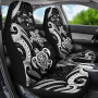 Fiji Polynesian Car Seat Covers - White Tentacle Turtle Crest