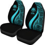 Federated States of Micronesia Car Seat Covers - Turquoise Polynesian Tentacle Tribal Pattern