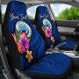 Federated States of Micronesia Custom Personalised Car Seat Covers - Floral With Seal Blue