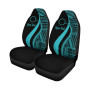 Cook Islands Custom Personalised Car Seat Covers - Turquoise Polynesian Tentacle Tribal Pattern