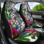 New Caledonia Car Seat Covers White - Turtle Plumeria Banana Leaf Crest