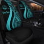 Marshall Islands Custom Personalised Car Seat Covers - Turquoise Polynesian Tentacle Tribal Pattern Crest