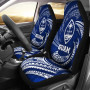 Guam Polynesian Car Seat Covers - Blue Tribal Wave