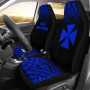 Wallis And Futuna Car Seat Covers - Wallis And Futuna Coat Of Arms Polynesian Tattoo Fog Blue