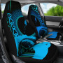 Palau Car Seat Covers - Palau Map Hibiscus And Wave Light Blue