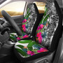 Chuuk Custom Personalised Car Seat Covers White - Turtle Plumeria Banana Leaf