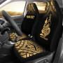 New Caledonia Custom Personalised Car Seat Covers - New Caledonia Coat Of Arms Polynesian Fog Gold