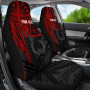 Pohnpei Personalised Car Seat Covers - Pohnpei Seal In Heartbeat Patterns Style (Red)