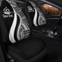 Vanuatu Custom Personalised Car Seat Covers - White Polynesian Tentacle Tribal Pattern