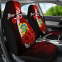 Tuvalu Polynesian Custom Personalised Car Seat Covers - Coat Of Arm With Hibiscus