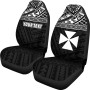 Wallis and Futuna Polynesian Custom Personalised Car Seat Covers - Wallis and Futuna White Coat Of Arms Polynesian Tattoo