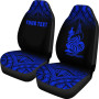 New Caledonia Custom Personalised Car Seat Covers - New Caledonia Coat Of Arms Polynesian Tattoo Fog Blue