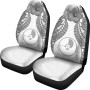 Yap Polynesian Car Seat Covers Pride Seal And Hibiscus White