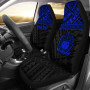 Samoa Custom Personalised Car Seat Covers - Samoa Blue Coat Of Arms Polynesian Tattoo