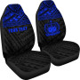 Samoa Custom Personalised Car Seat Covers - Samoa Blue Coat Of Arms Polynesian Tattoo