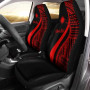 Marshall Islands Custom Personalised Car Seat Covers - Red Polynesian Tentacle Tribal Pattern