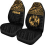 Tonga Car Seat Covers - Tonga Gold Coat Of Arms Polynesian Tattoo