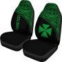 Wallis and Futuna Custom Personalised Car Seat Covers - Wallis and Futuna Coat Of Arms Polynesian Green Curve