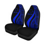 Cook Islands Custom Personalised Car Seat Covers - Blue Polynesian Tentacle Tribal Pattern