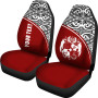 Tonga Custom Personalised Car Seat Covers - Tonga Coat Of Arms Polynesian Red Curve