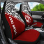 Tonga Custom Personalised Car Seat Covers - Tonga Coat Of Arms Polynesian Red Curve